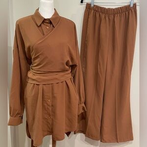 Modest Barbie 2 Piece Coord matching Set, suit set, work set, brown